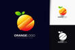 Orange fruit logo design with gradient