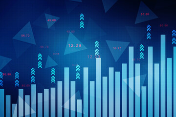 2d rendering Stock market online business concept. business Graph 
