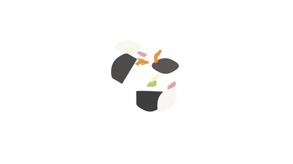 Wall Mural - Sushi icon animation isometric best object on white backgound