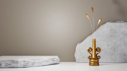 Wall Mural - 3d rendering of background for displaying product, creams and cosmetics. for show product. blank bac