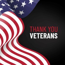 Veteran's Day Poster.Honoring All Who Served. Veteran's Day Illustration With American Flag