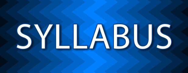 Wall Mural - Syllabus - text written on blue wavey background