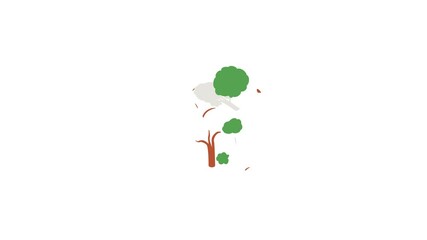 Wall Mural - Tree icon animation isometric best object on white backgound