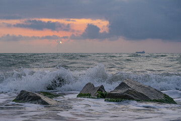 Beautiful seascape during the sunset.