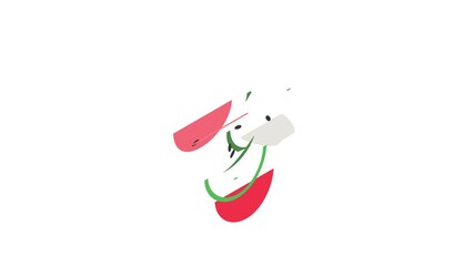 Wall Mural - Watermelon icon animation isometric best object on white backgound
