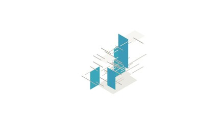 Wall Mural - Building icon animation isometric best object on white backgound