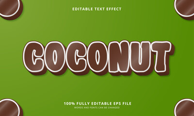 Wall Mural - Coconut text style - Editable text effect