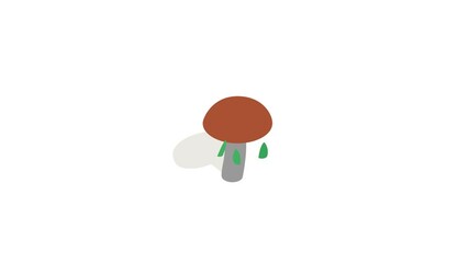 Wall Mural - Mushroom icon animation isometric best object on white backgound