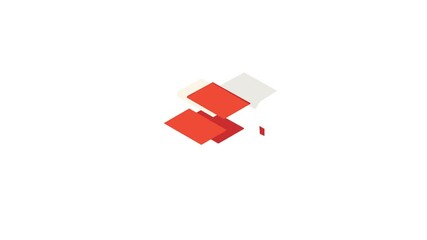Poster - Red book icon animation isometric best object on white backgound