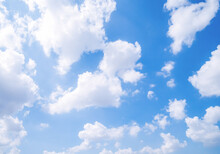  Panoramic View Of Clear Blue Sky And Clouds, Clouds With Background.