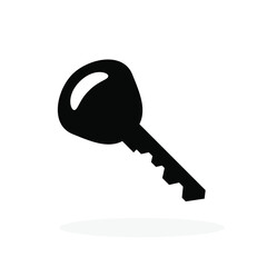 Canvas Print - key icon. black icon of key in flat design. vector illustration. key symbol isolated