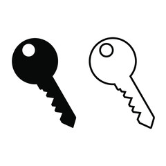 Canvas Print - key icon. set of black icons of keys in flat style. linear key symbol isolated. vector illustration.