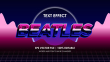 Beatles Retro Text Effect Colorful Editable