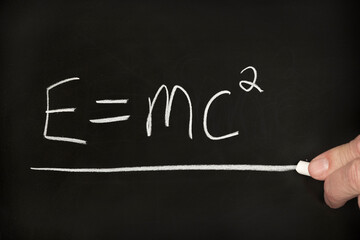 Special relativity equation on chalkboard