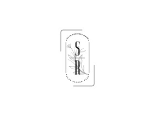 Initial SR logo, feminine s r s r logo letter vector icon for business