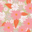 © Molly's Motifs - Pink White Daisy Vector Repeating Seamless