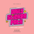 © Typelogi - daily sticker path cutting craft pinky text effect editable premium vector
