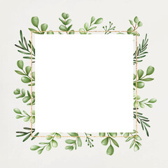 Sticker - Green floral frame vector