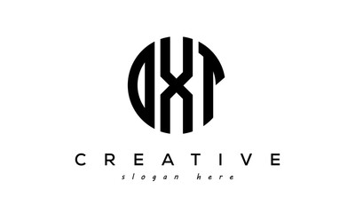 Letter OXT creative circle logo design vector	