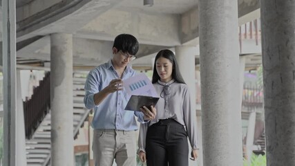 Wall Mural - business colleagues greeting each other outdoor. people meeting and working outdoor