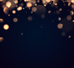 Wall Mural - shining bokeh isolated on transparent background. golden bokeh lights with glowing particles isolate