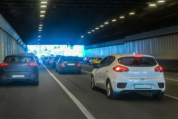 Poster - Car traffic in a tunnel