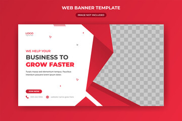 Wall Mural - web banner and website cover creative business digital marketing agency social media post template
