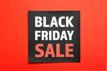 Poster - Card with text BLACK FRIDAY SALE on color background