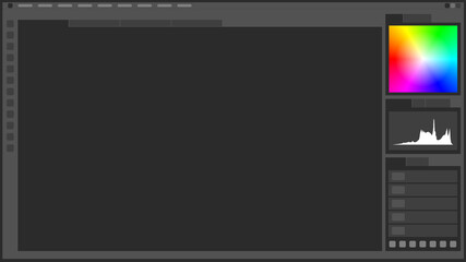 photo editing and graphics creation software interface template