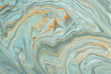 Wall Mural - abstract fluid art background light blue and beige colors. liquid marble. acrylic painting on canvas