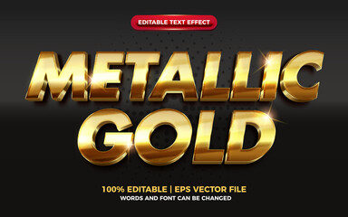 Wall Mural - Metallic gold shiny 3d editable text effect