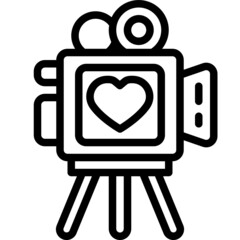 Wall Mural - wedding video line icon