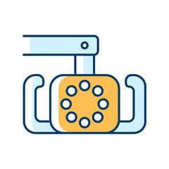 Sticker - Dental operatory light RGB color icon. Lightening oral cavity during orthodontic procedure. Reducing dentist eye strain. Medical equipment. Isolated vector illustration. Simple filled line drawing