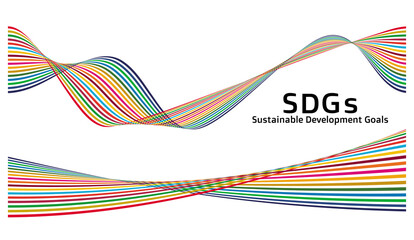 シンプルなグリーティングカード 持続可能な開発目標 SDGs17色のラインアートです ベクター A simple greeting card. Sustainable Development Goals SDGs line art in 17 colors. vector. The design is made up of 17 colors with the image of the SDGs