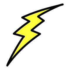 Poster - Slanting lightning icon. Outline slanting lightning vector icon color flat isolated
