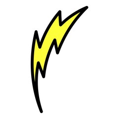 Sticker - Arc lightning icon. Outline arc lightning vector icon color flat isolated