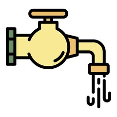 Wall Mural - Clean water tap icon. Outline clean water tap vector icon color flat isolated
