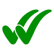 Double check icon, two green checkmarks, double check guarantee