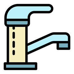Wall Mural - Closed water tap icon. Outline closed water tap vector icon color flat isolated