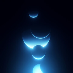 Wall Mural - dark abstract space background with planets