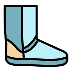 Wall Mural - Ugg boot icon. Outline ugg boot vector icon color flat isolated