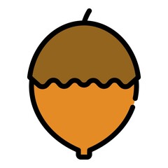 Wall Mural - acorn icon. outline acorn vector icon color flat isolated