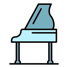 Sticker - Grand piano icon. Outline grand piano vector icon color flat isolated