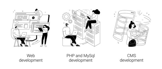 Website architecture abstract concept vector illustrations.