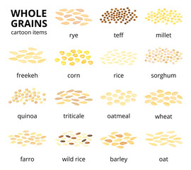 Set of cartoon grains.