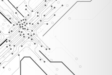 Fototapete - Abstract Black Line Circuit Board Infographic Concept Vector Background