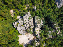 Dovbush Rocks Aerial Ukraine Karpaty