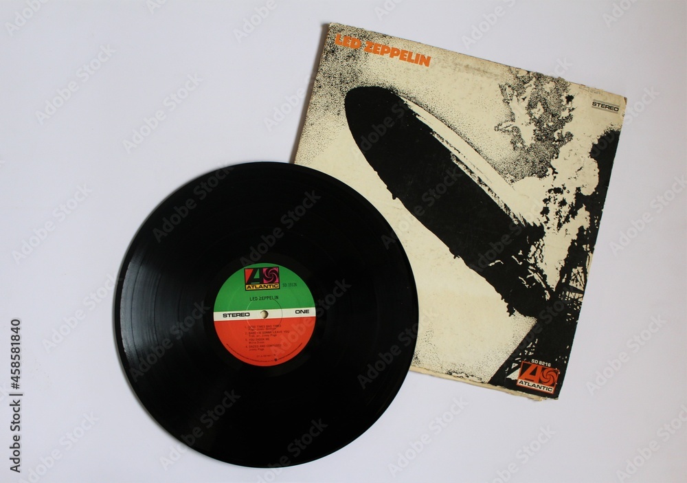 Hard rock and Heavy Metal band, Led Zeppelin music album on vinyl record LP disc. Self Titled: Led Zeppelin debut album cover in Miami, Fl on September 1, 2021.