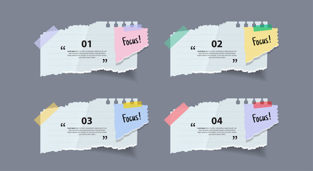 Poster - Text box design with note papers.	
