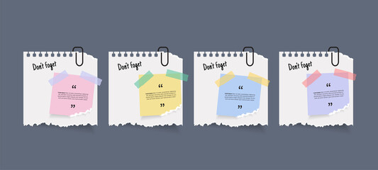 Poster - Text box design with note papers.	
